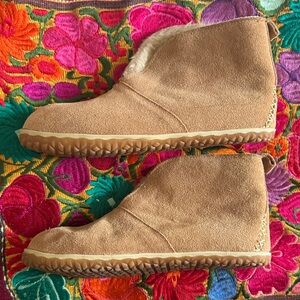 Suede Bootie Style Moccasin Slippers